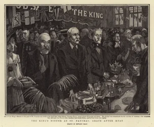 Das Abendessen des Königs in St Pancras, Dankgebet nach dem Essen